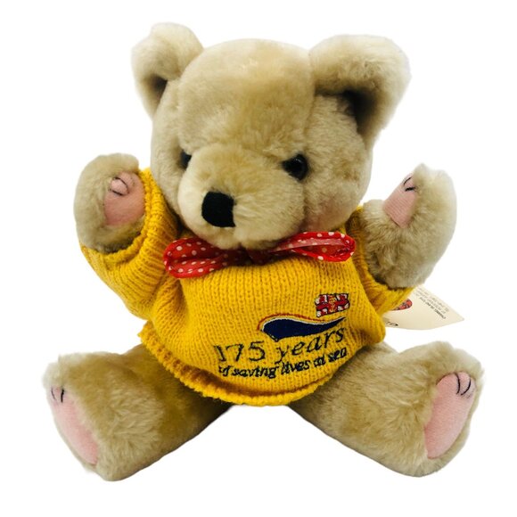 Channel Island Toys Teddy Bear Posable Plush Knit Sweater Yellow Sea Rescues - Picture 2 of 11